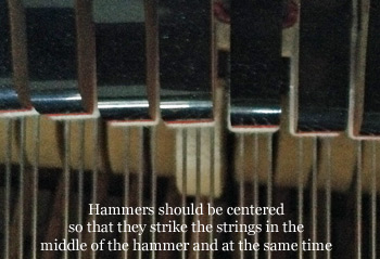 Piano Hammers Centered
