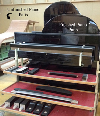 Finished Piano Parts in Piano Factory