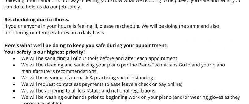 Piano Service Protocol