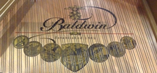 Baldwin decal under piano strings