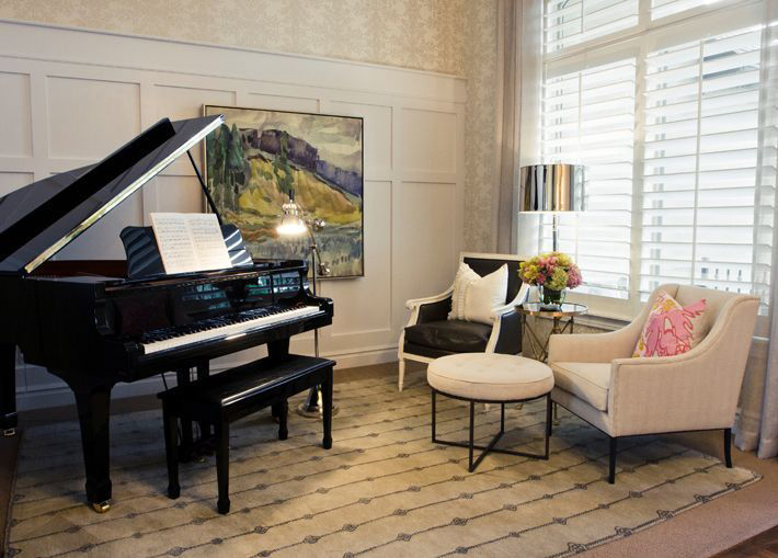 Grand piano in living room