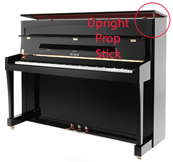 Upright piano prop lid stick
